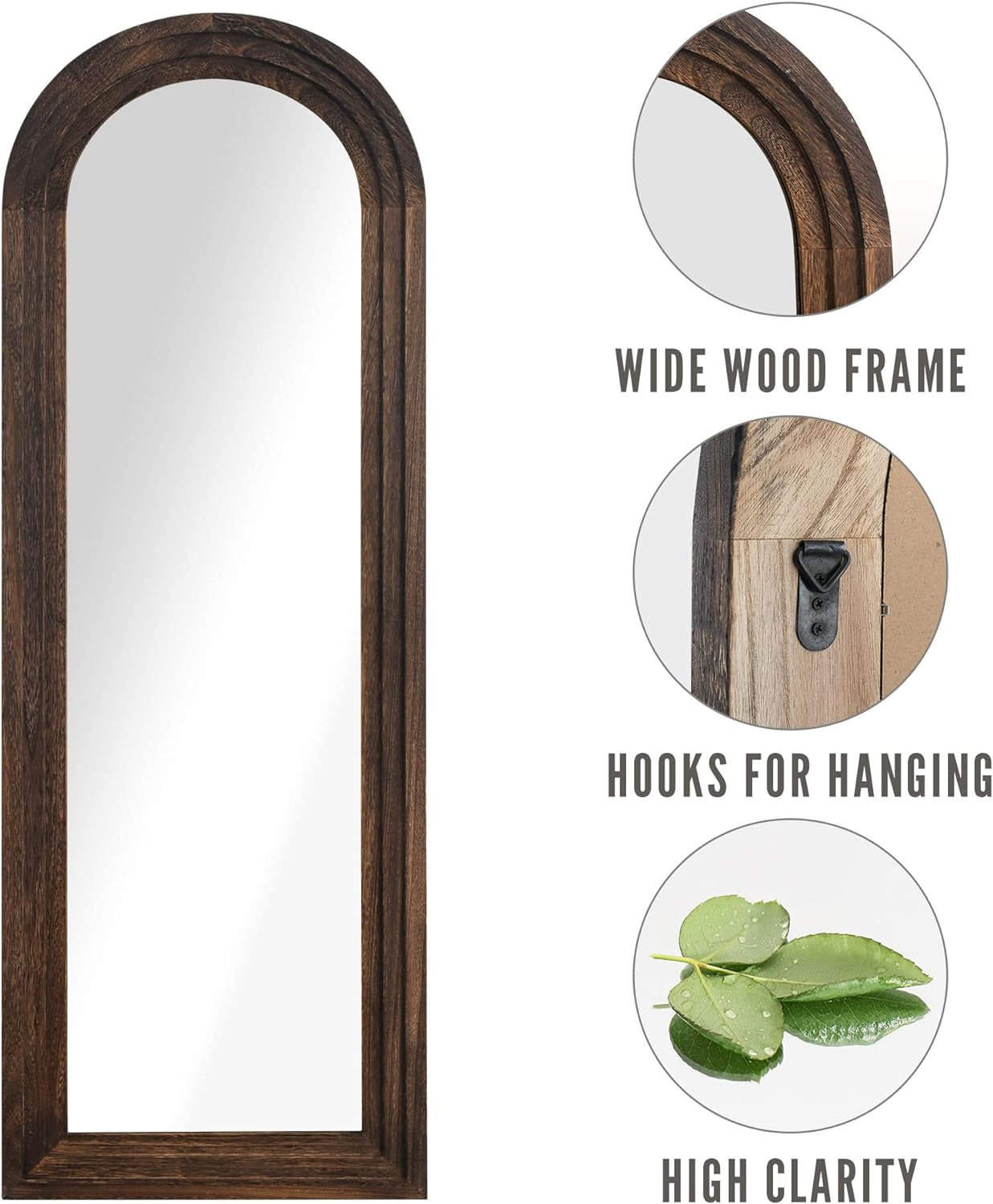Distressed Wooden Arched Mirror
