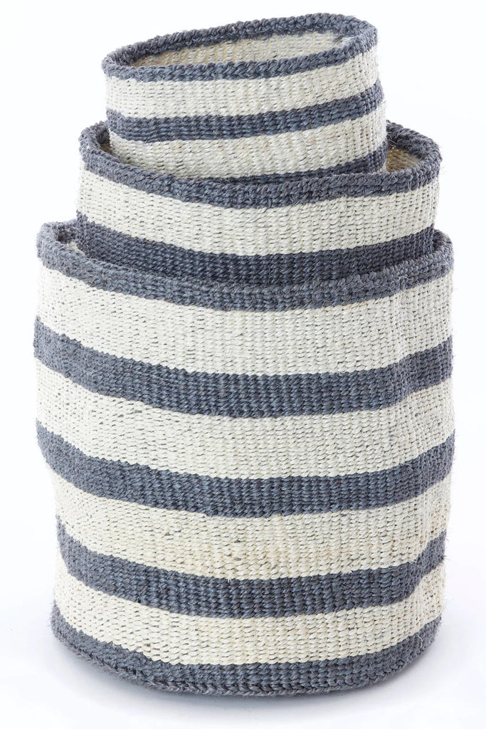 Rustic Striped Nesting Baskets