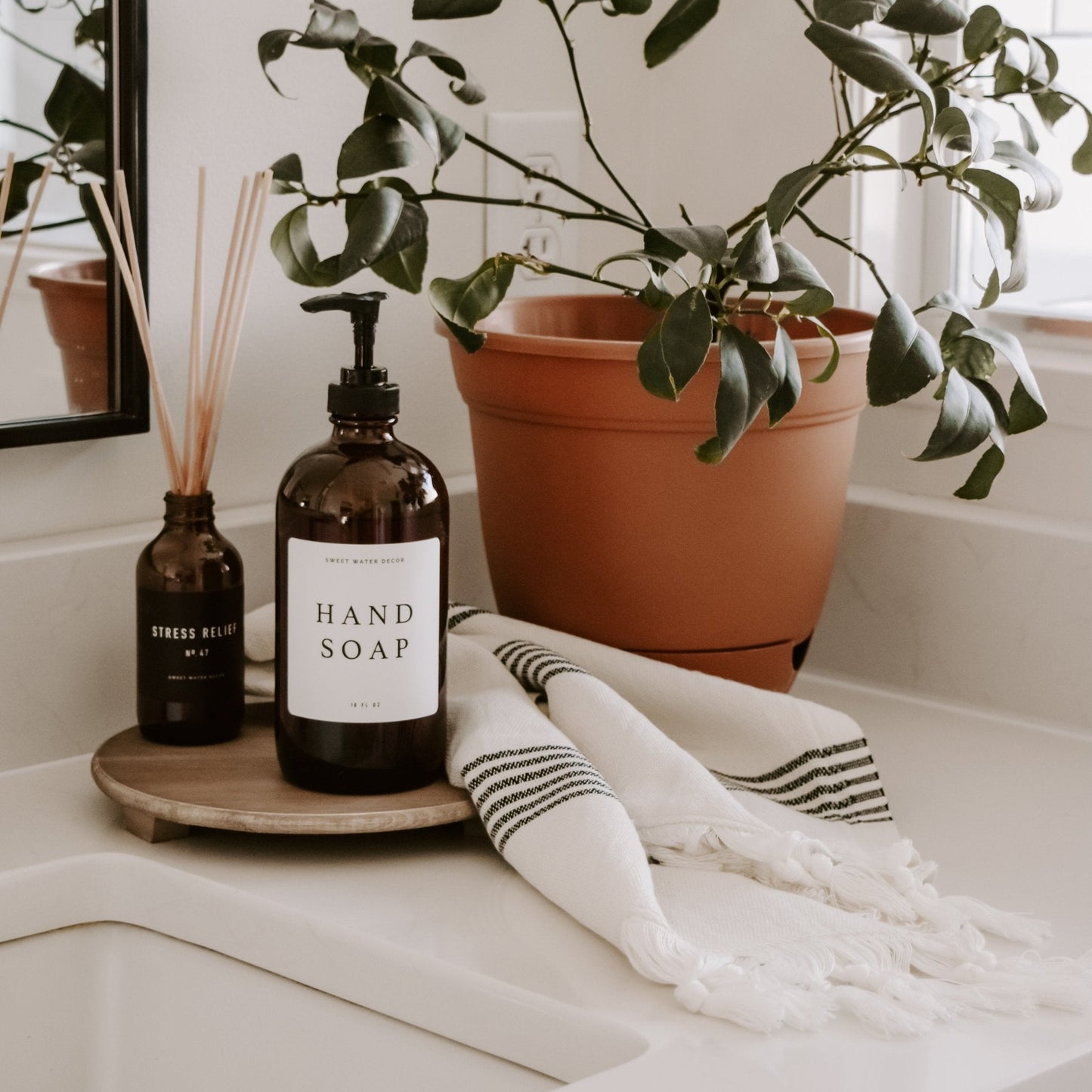 Hadley Turkish Cotton + Bamboo Hand Towel — Multi Stripe