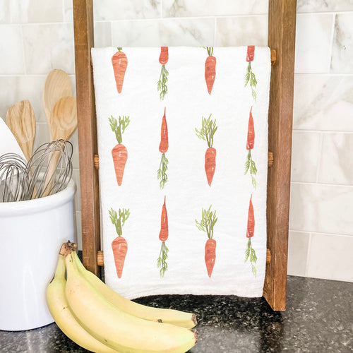 Carrot Bloom Tea Towel