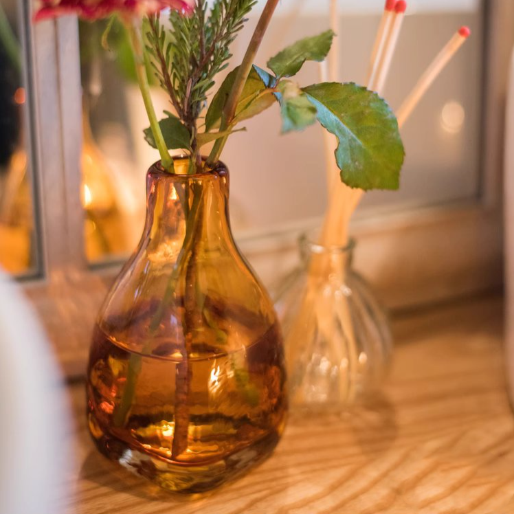 The Amber Hearth Glass Bottle