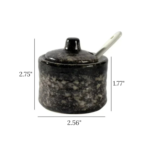 The Heritage Black Speckle Seasoning Jar