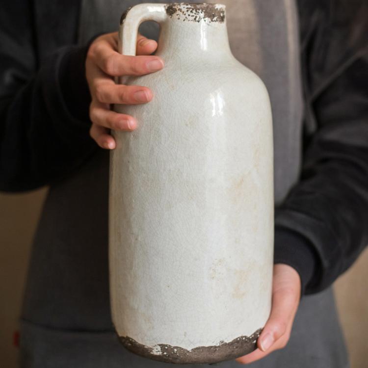 Aged Cream Glaze Vase