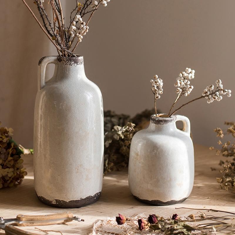 Aged Cream Glaze Vase