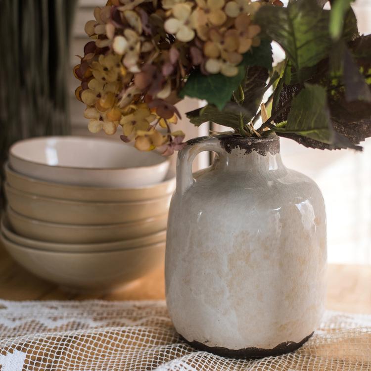 Aged Cream Glaze Vase