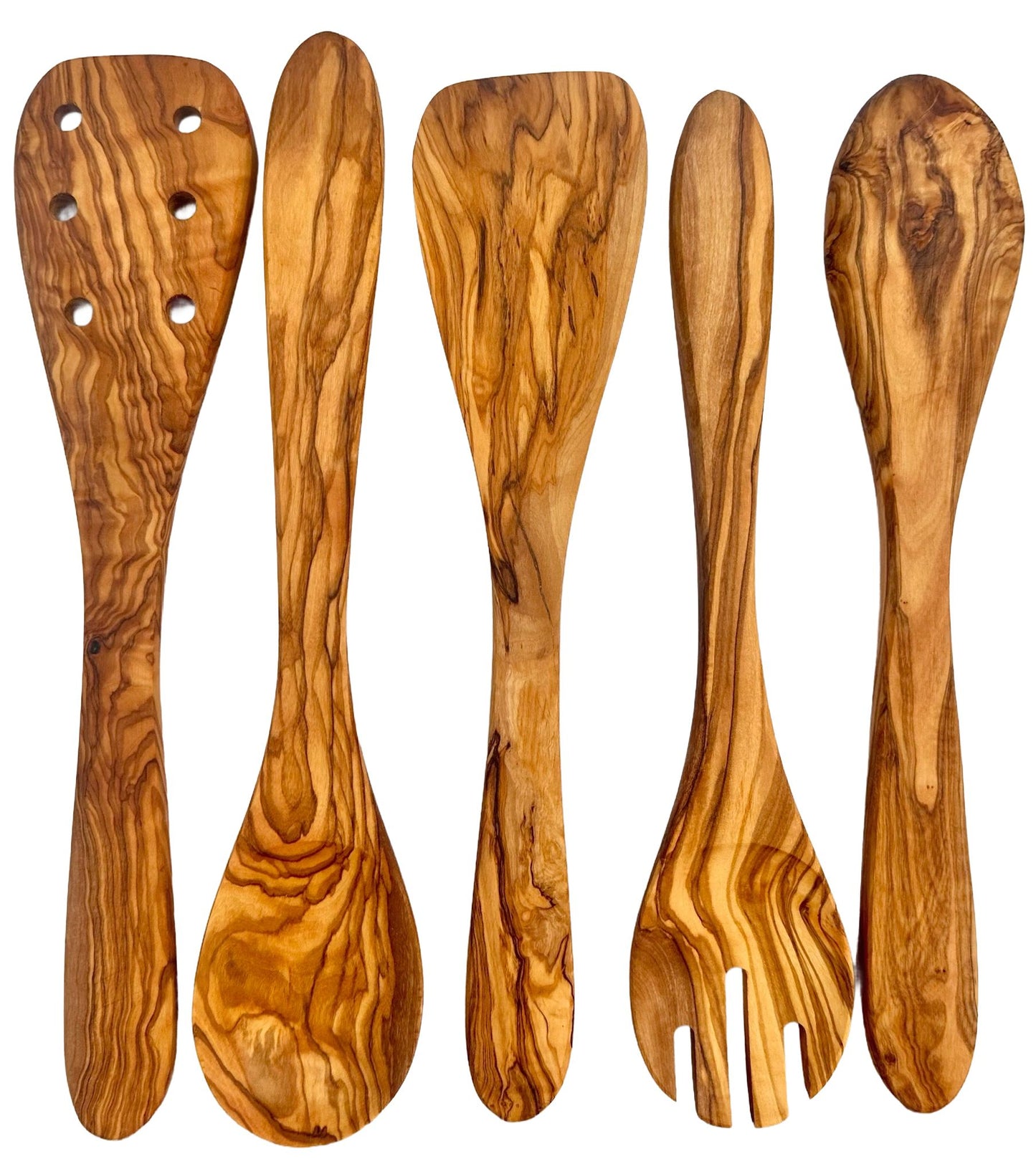 Rustic Olive Wood Kitchen Utensil Set
