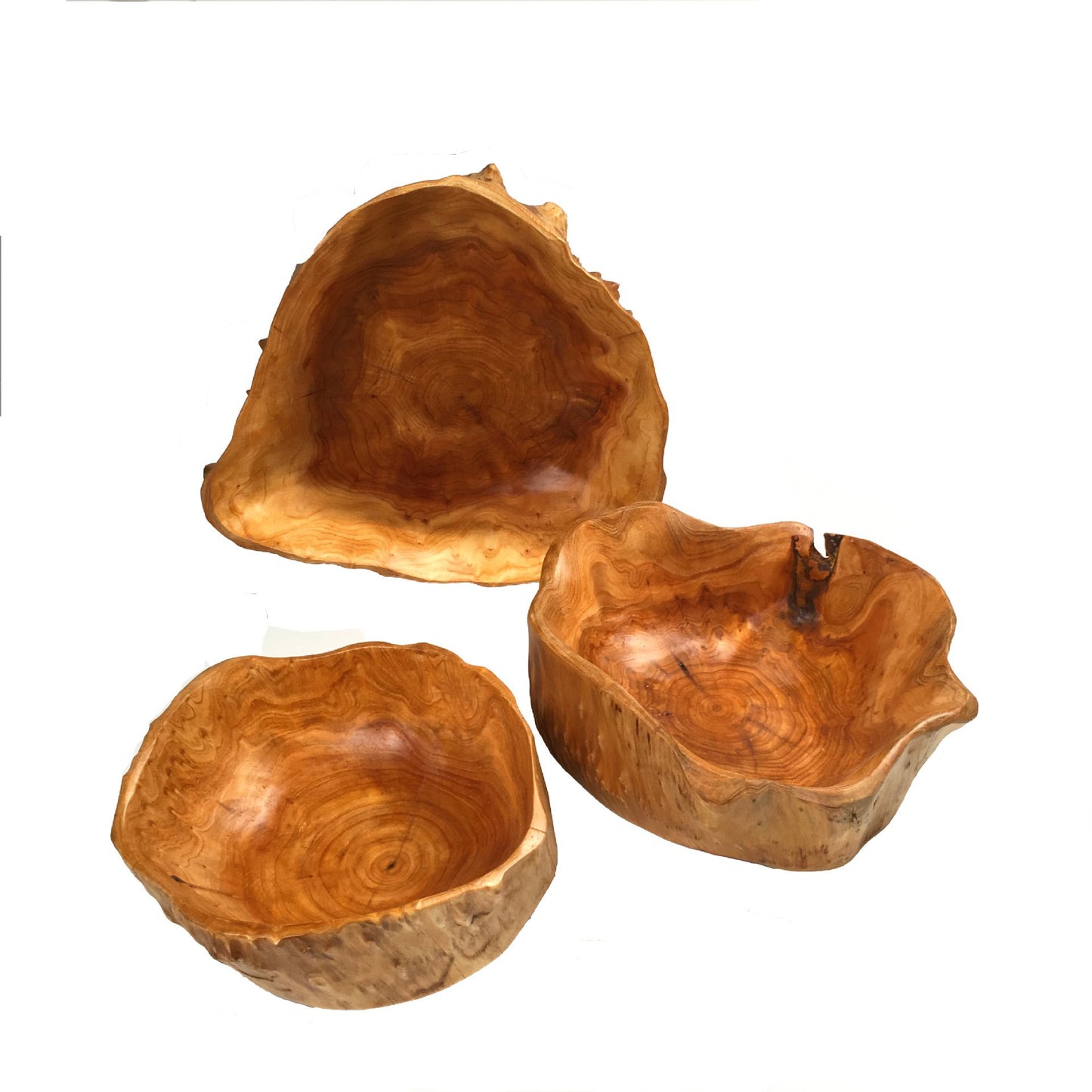 Hand-Carved Natural Wood Bowl