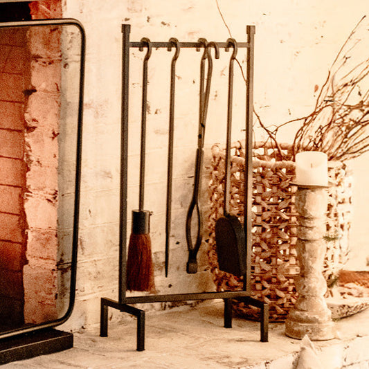 Black Iron Fireplace Tool Set