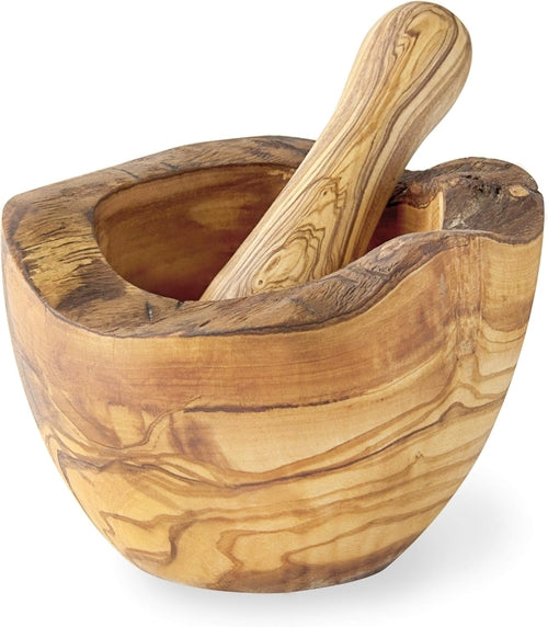 Rustic Olive Wood Mortar and Pestle