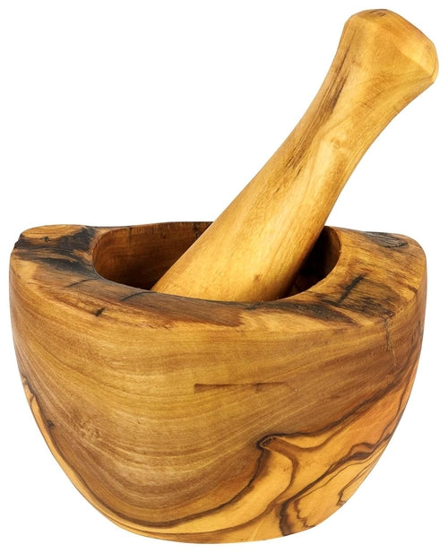 Rustic Olive Wood Mortar and Pestle