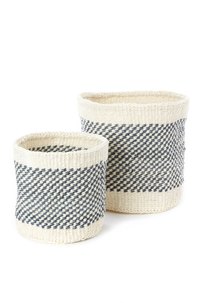 Grey Checker Nesting Baskets