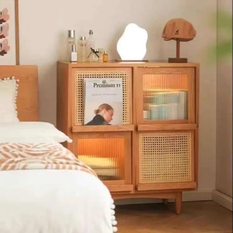 Solid Wood Storage Cabinet Display