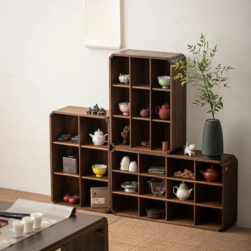 Walnut Wall Antique Shelf Display