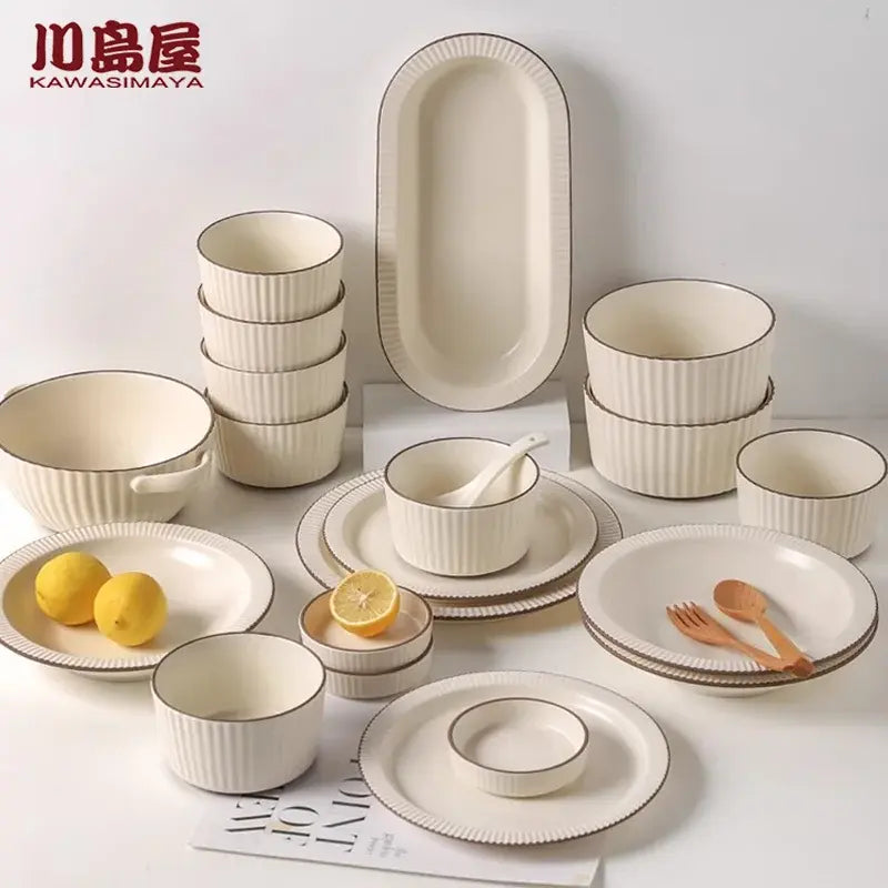 Retro Cream Ceramic Tableware