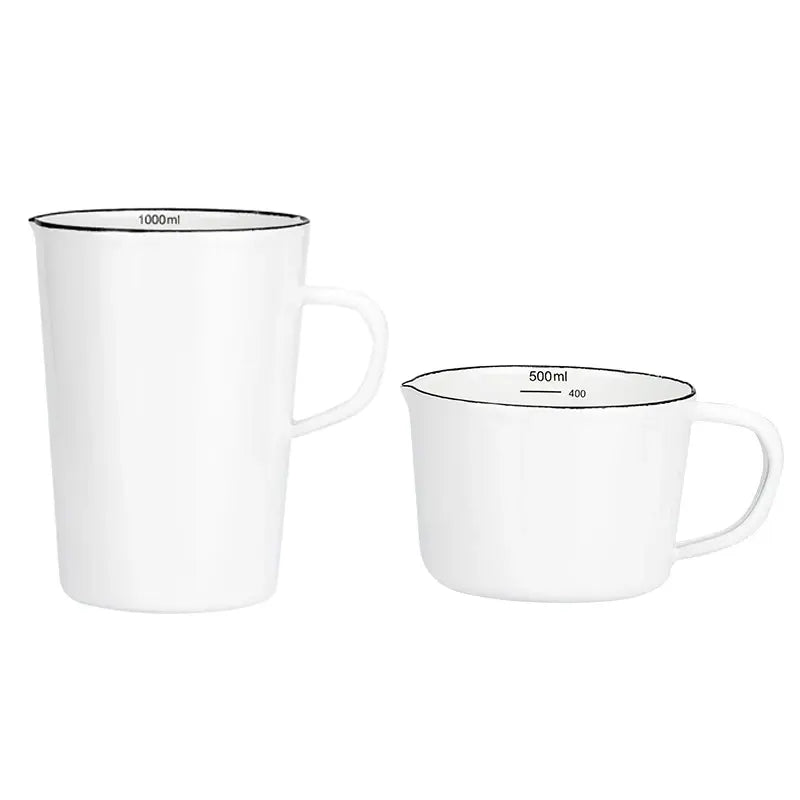 White Enamel Measuring Cups