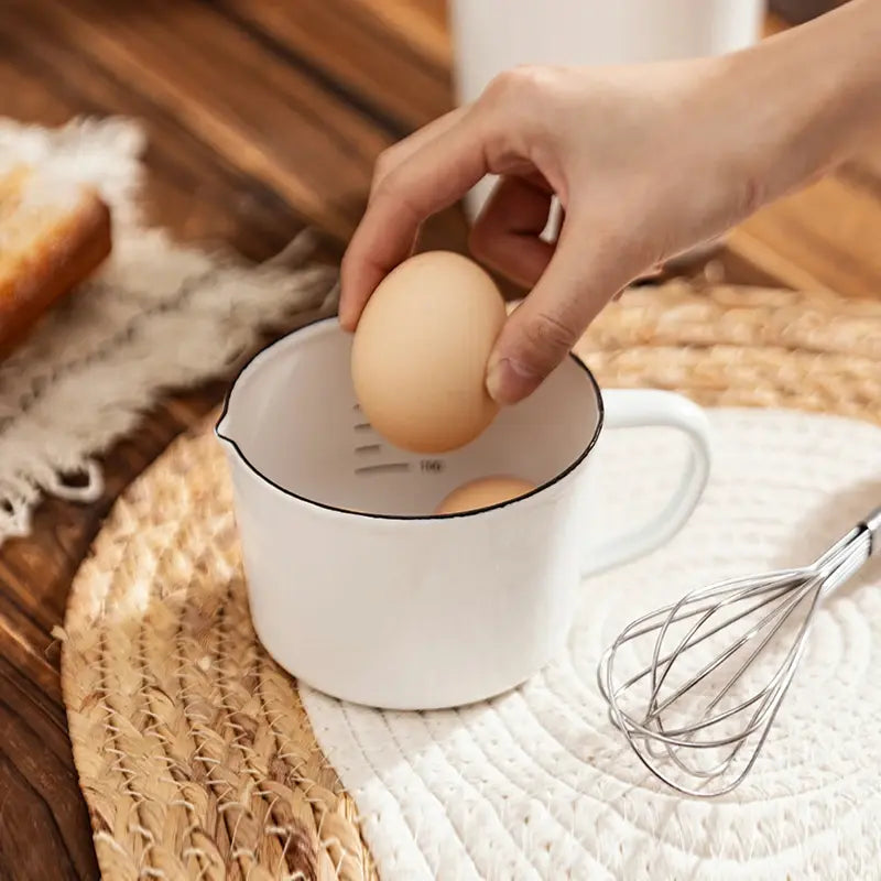 White Enamel Measuring Cups