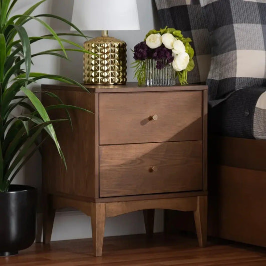 Ash Walnut Wood Nightstand