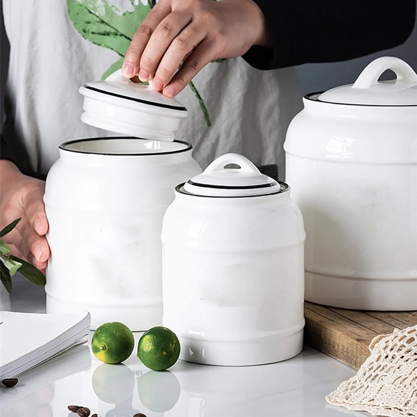 White Kitchen Canisters