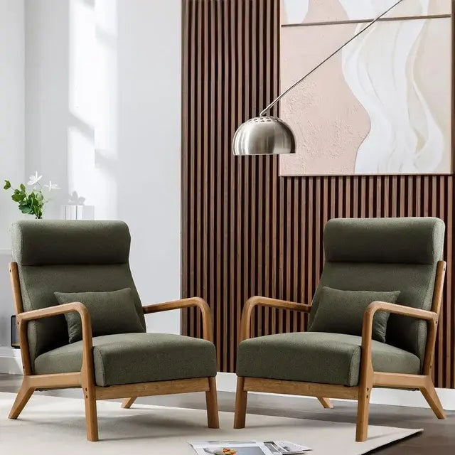 ANJHOME Mid-Century Lounge Chair Forest Green