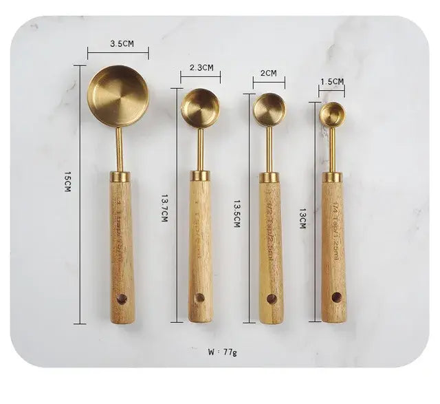 Wooden Handle Measuring Spoon Set