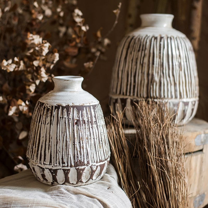 Etched Hearth Lines Vase