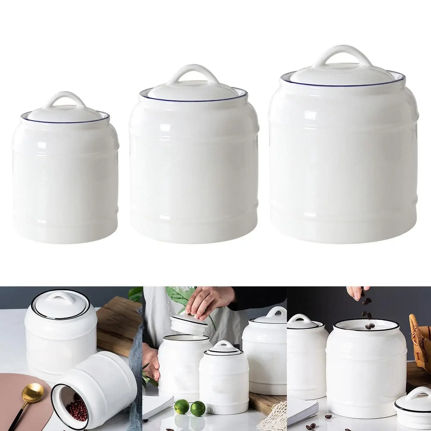 White Kitchen Canisters