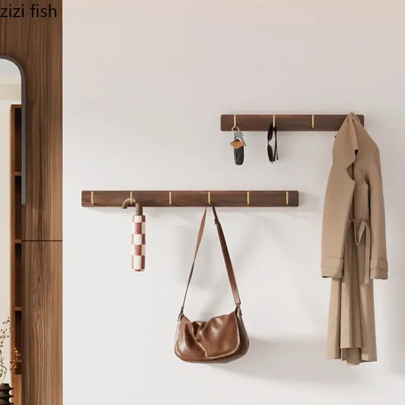 Black Walnut Brass hook coat rack