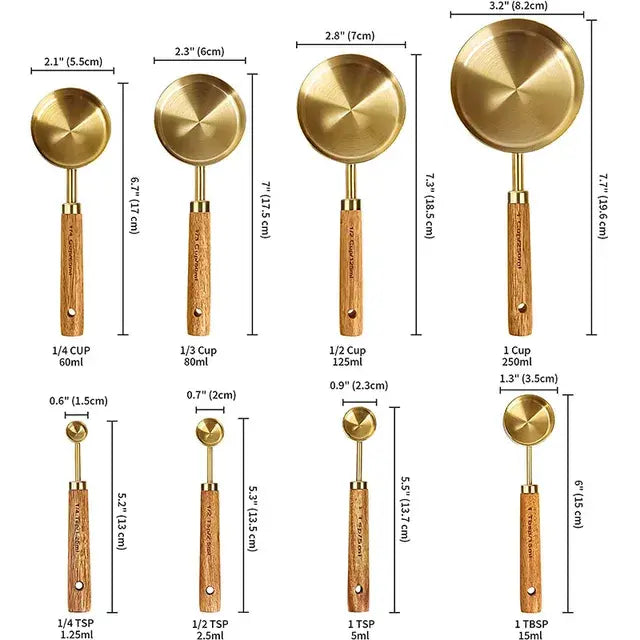 Wooden Handle Measuring Spoon Set