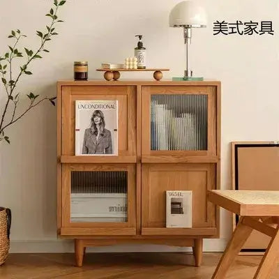 Solid Wood Storage Cabinet Display