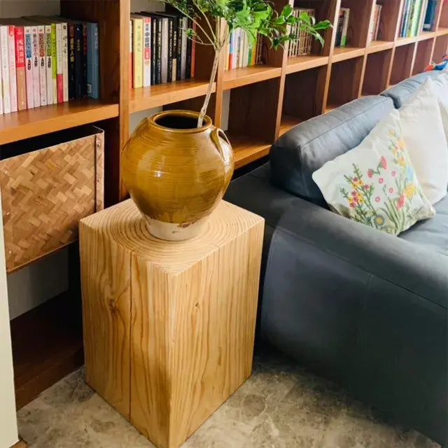 Solid Wood Stool Side Table