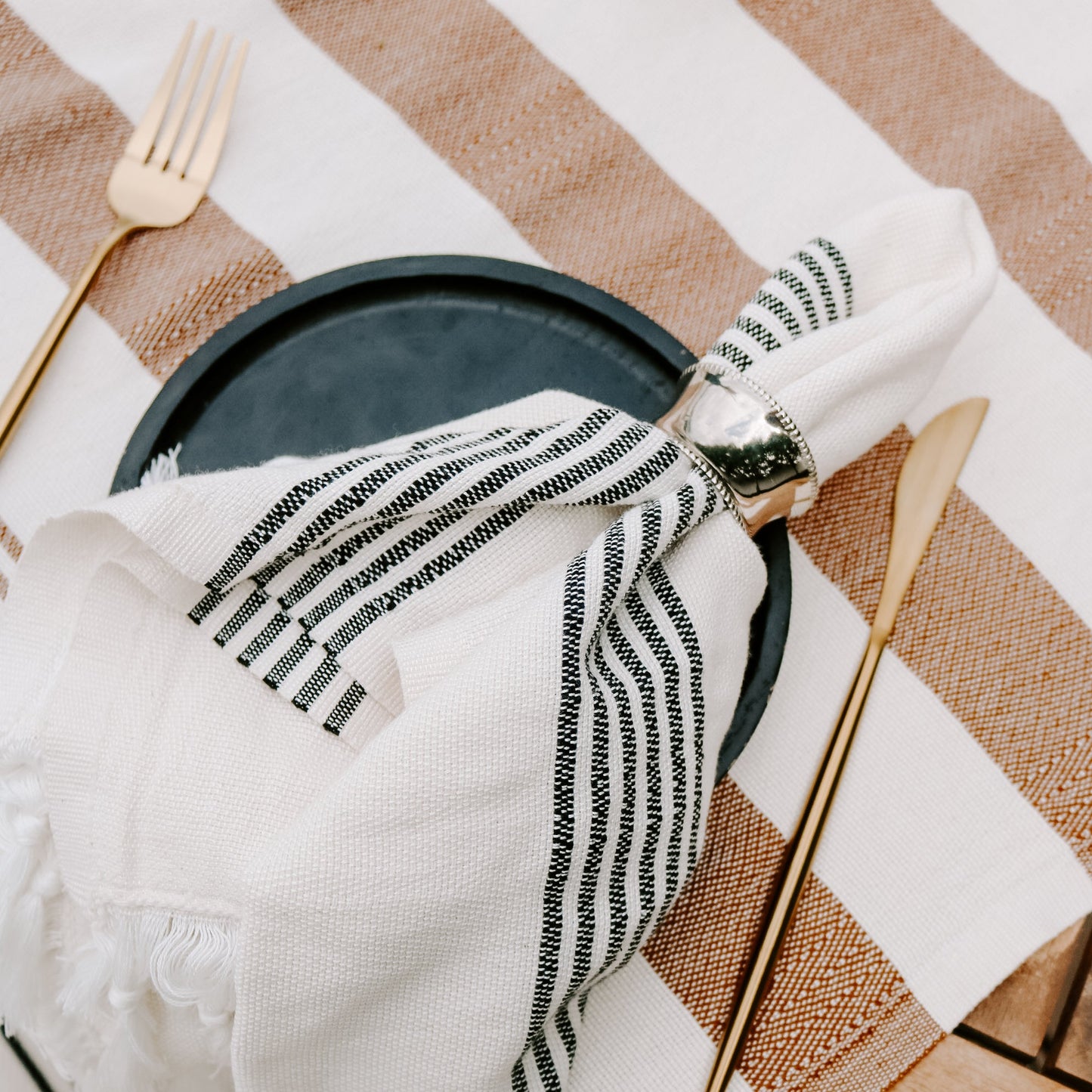 Hadley Turkish Cotton + Bamboo Hand Towel — Multi Stripe