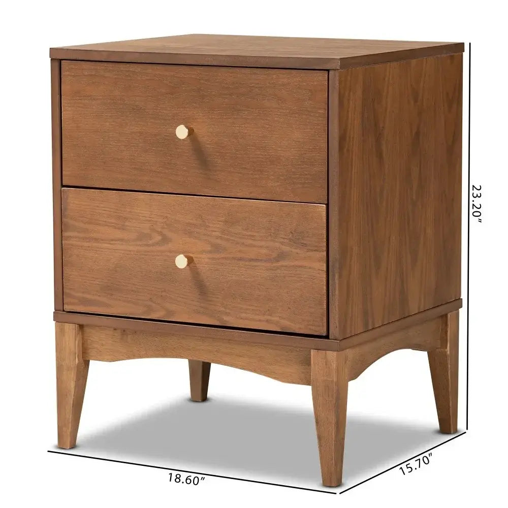 Ash Walnut Wood Nightstand