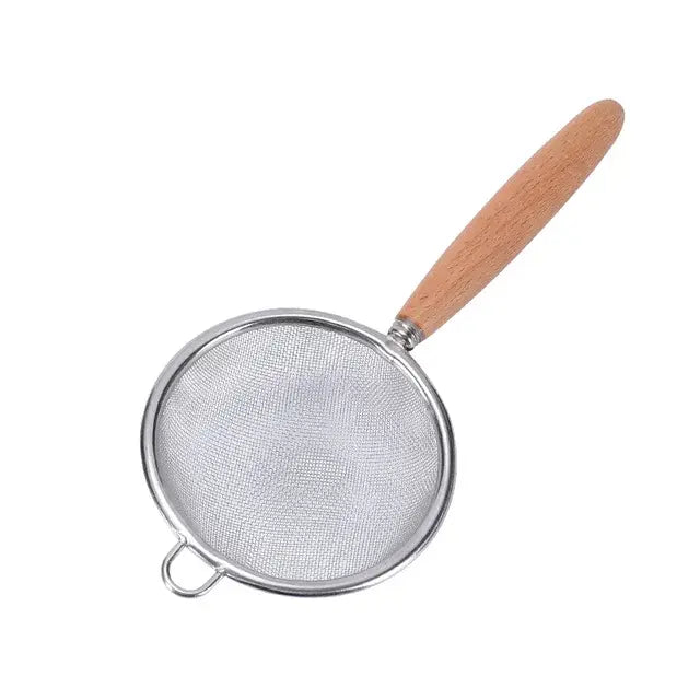 Wooden Handle Stainless Steel Colander