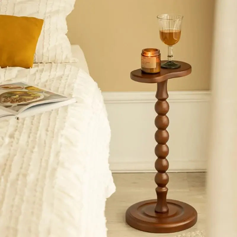 Retro Round Wooden Side Table