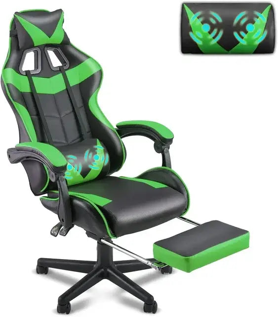 Computer Chair Office Ergonomic Gamer Chair Black Gaming Chairs With Footrest Mobile Armchair Relaxing Backrest Reclining Wheels