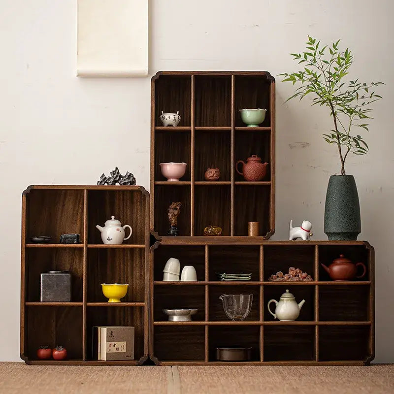 Walnut Wall Antique Shelf Display