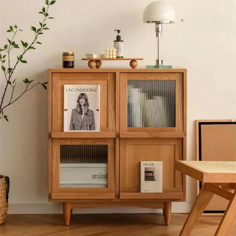 Solid Wood Storage Cabinet Display