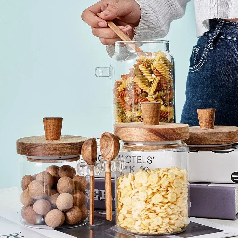 Sealed Glass & Wood Top Jars