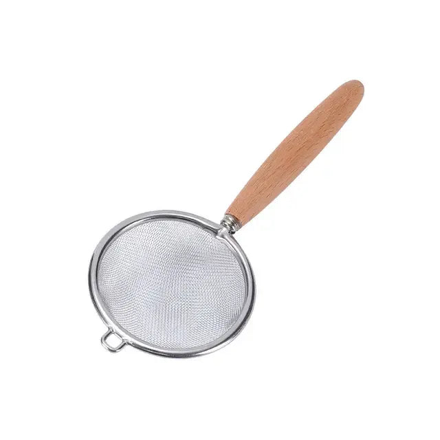 Wooden Handle Stainless Steel Colander