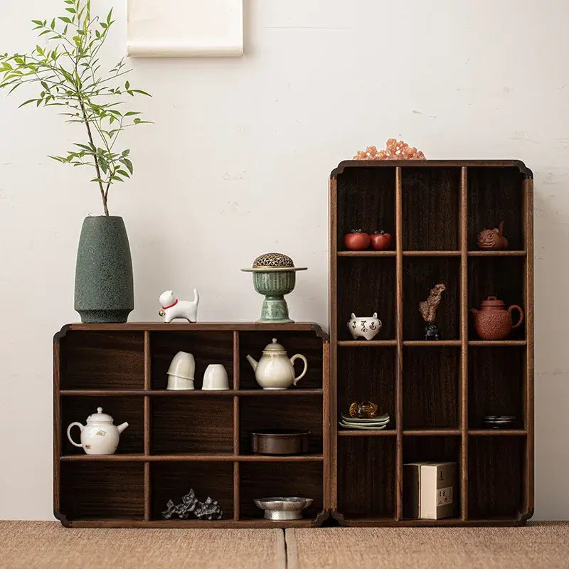 Walnut Wall Antique Shelf Display