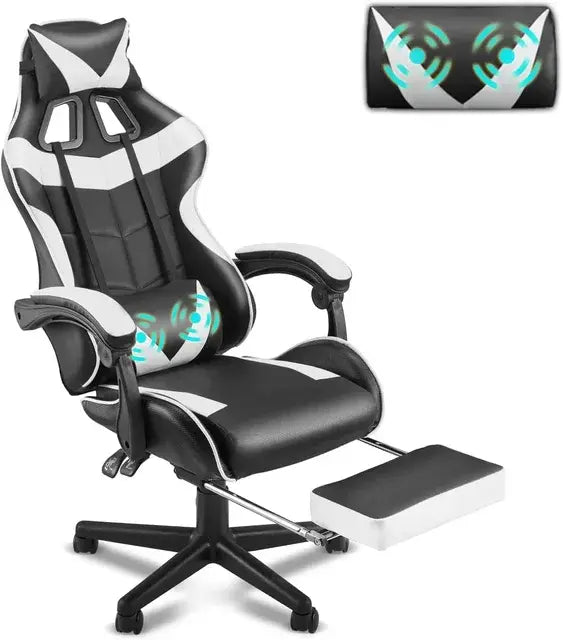 Computer Chair Office Ergonomic Gamer Chair Black Gaming Chairs With Footrest Mobile Armchair Relaxing Backrest Reclining Wheels