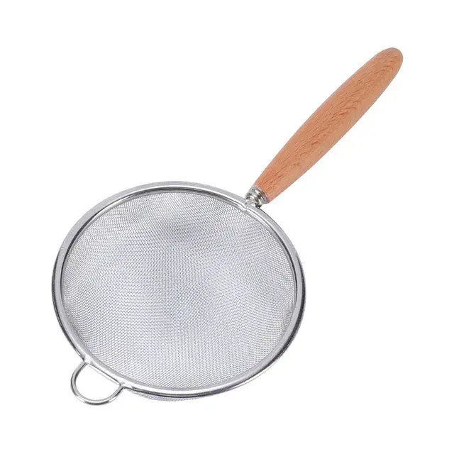 Wooden Handle Stainless Steel Colander