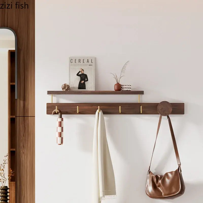 Black Walnut Brass hook coat rack