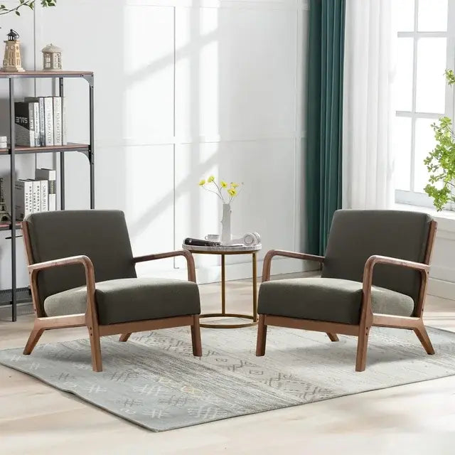 ANJHOME Mid-Century Lounge Chair Forest Green