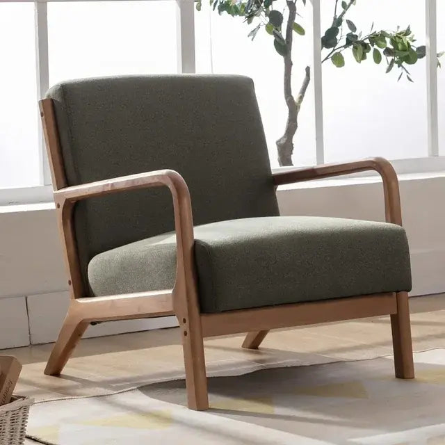 ANJHOME Mid-Century Lounge Chair Forest Green